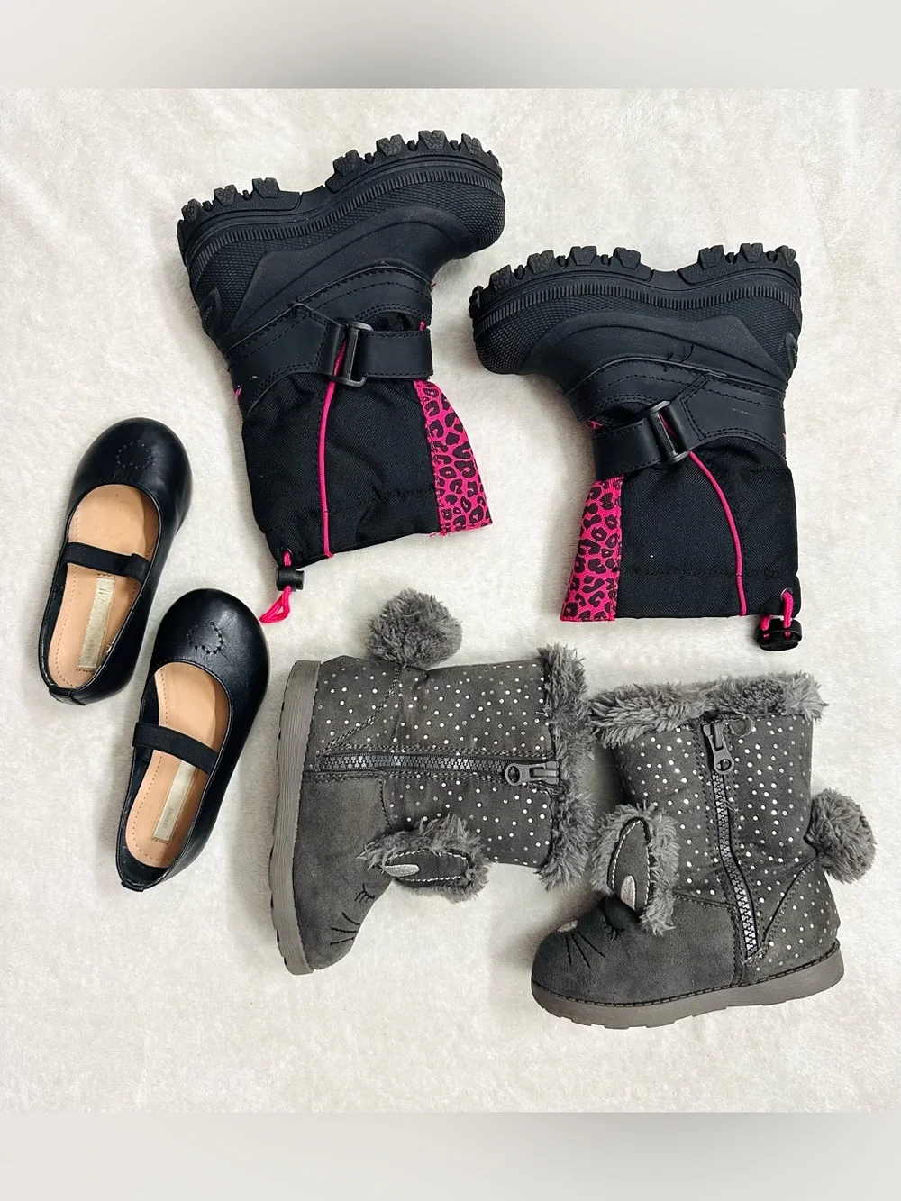 Big lot Girls Shoes,Boots Size US 7/8 Black Leather Excellent Condition